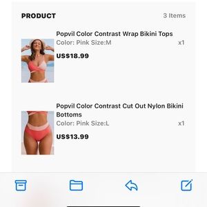 Popvil Color Contrast Patchwork Bikini Set - Never Been Worn